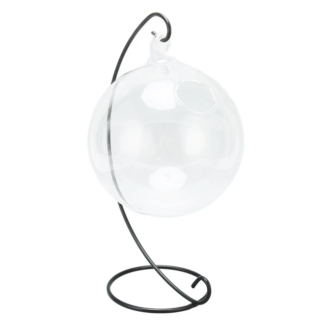 Hanging Glass Fish Tank Transparent Desktop Hanging Glass Fish Bowl With Sta Chu 2