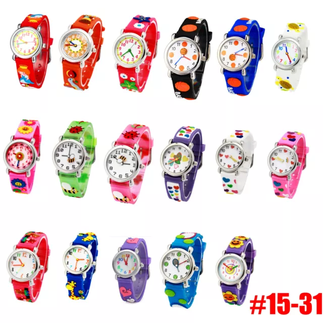 Kids Watches Boy Girl 3D Cute Cartoon Silicone Children Toddler Wrist Watch Time