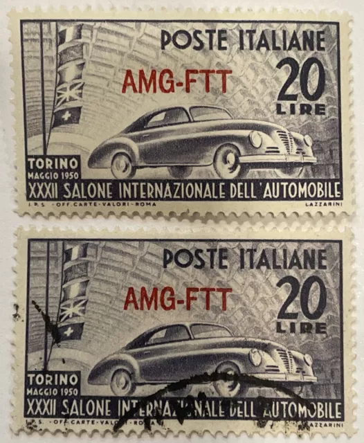 1950 Italy Trieste Zone A 20L Stamps | Sc #71 Mi #101 | Used & MOG | 2018 CV $11