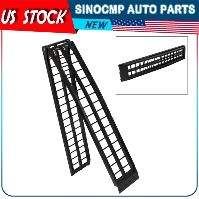 10ft Aluminum Arched Loading Ramps For Motorcycle ATV Truck 1200 lbs Capacity