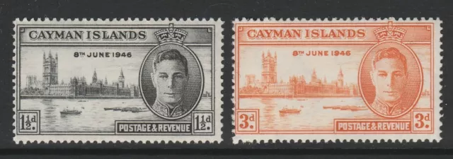 Cayman Islands 1946 Victory set SG 127-128 Mnh.