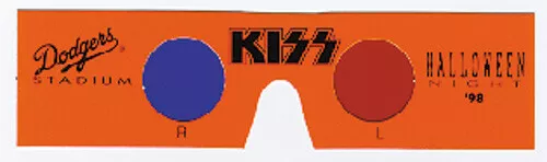 KISS Y 2586 3-D GLASSES FOR The Dodger Stadium Concert - Orange ...