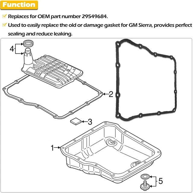 29549684 ALLISON TRANSMISSION Pan Gasket Filter Fluid For 20012019 6