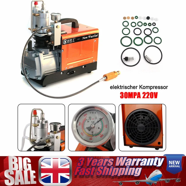 Compressore D'Aria PCP Elettrico CREWORKS 30MPA/4500PSI - Per Pneumatici, Paintball, Bombole, Con Raffreddamento Ad Aria E Acqua