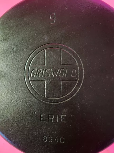 Griswold Slant ERIE No. 9 Dutch Oven 834 With Matching Lid  2552  FULLY RESTORED