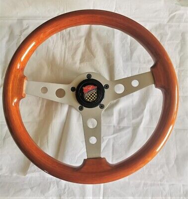 Sport Wood Steering wheel FIAT Cinquecento + hub + horn button volante in legno