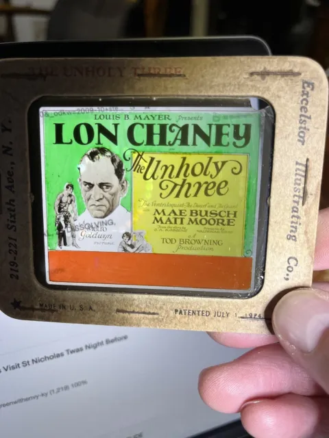 Lon Chaney “The Unholy Three” Movie Original Magic Lantern Slide