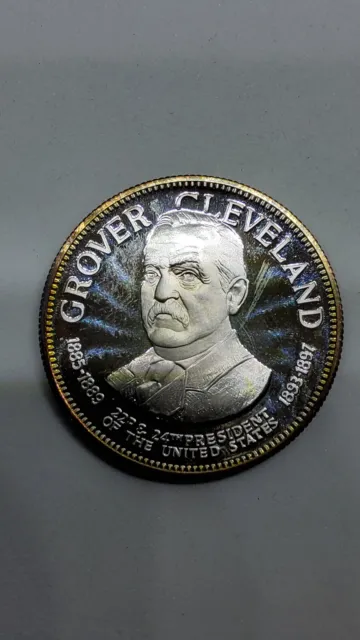 Franklin Mint Sterling Grover Cleveland President Coin 32.3 Grams