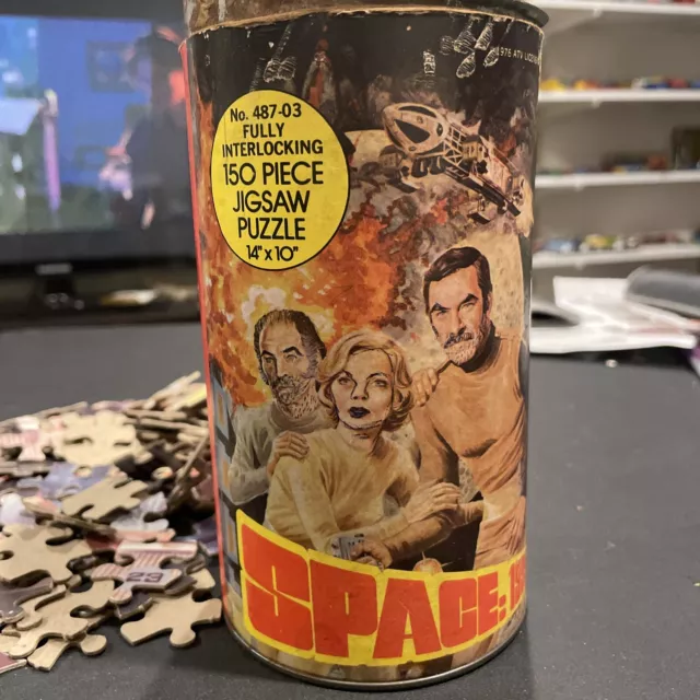 1976 SPACE: 1999 Rare in Canister 14" x10" Puzzle H.G. Toys, 4 Missing Pieces