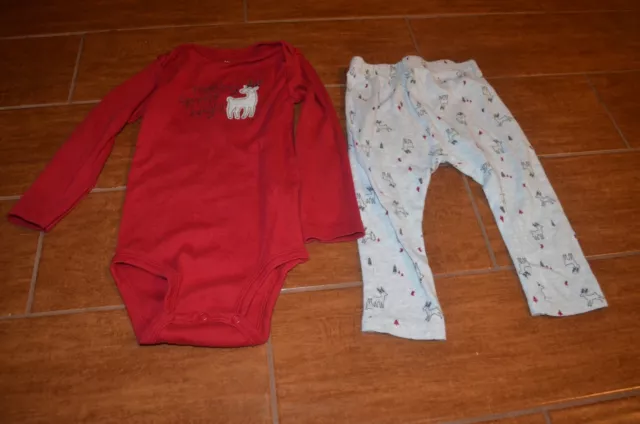 Carters Little Planet Organic Baby Boy's Two Piece Reindeer Set 24M