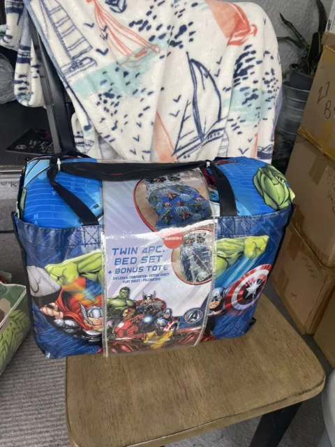 Nuevo Avengers Niños Cama en un Bolso Edredón Funda de almohada Sábana de cama 4 piezas Conjunto Doble