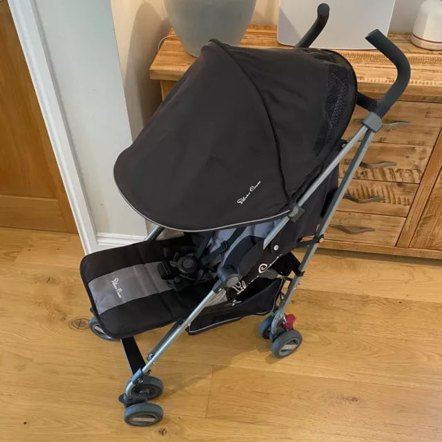 Silver Cross Zest Stroller Lightweight Push Chair Black Grey  inc Rain Cover