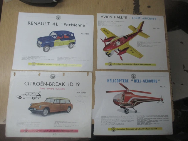 Joustra Renault 4 L jaune PTT 19 cm éch 1/18 moteur à friction - Collection
