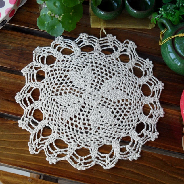 Manteles de ganchillo hechos a mano estera redonda de encaje mesa doilies taza flores doily