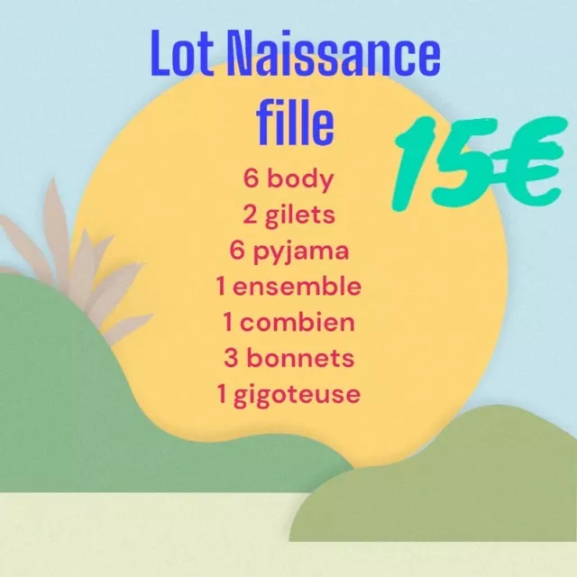 🌸 Lot vêtements fille / mixte naissance 0 mois