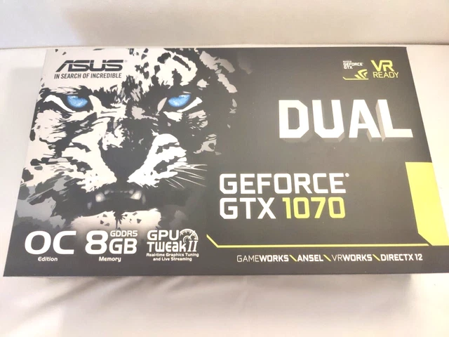 ASUS GEFORCE GTX 1070 DUAL OC 8Go GDDR5 Carte Graphique GPU NEW STILL SEALED EUR 160 00 PicClick FR