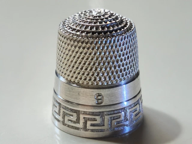 Antique Simons Bros Sterling Silver Thimble size 9 No holes EC c1900's