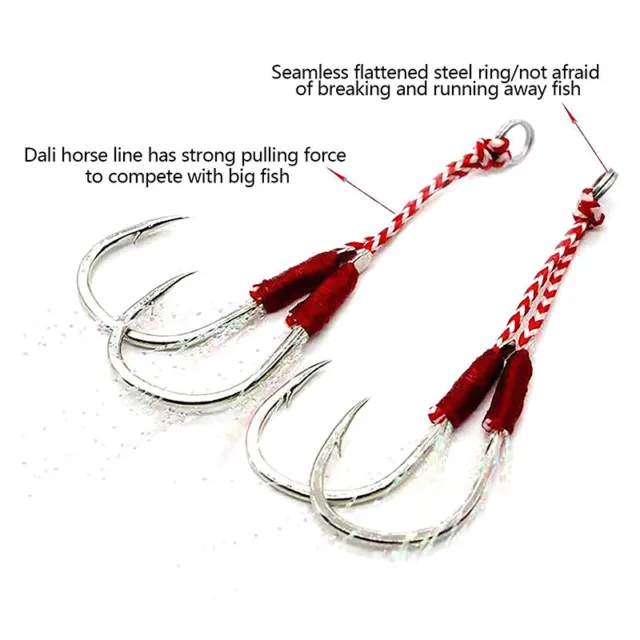 FISHING HOOK DOUBLE PairHooks Thread Feather Accessories Fishing Lure $3.81  - PicClick AU