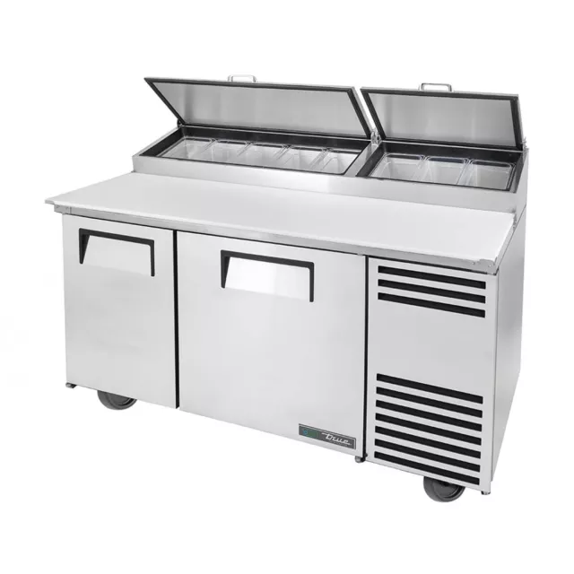 True TPP-AT-60-HC 60" Two Solid Door Pizza Prep Table with Refrigerated Base ...