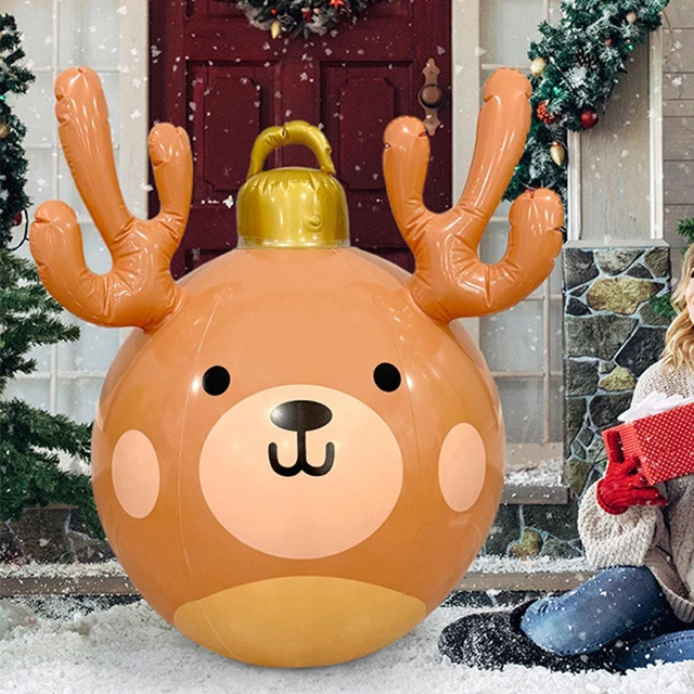 Boule de noël gonflable géante en PVC, 2 pièces, pour l'extérieur, avec