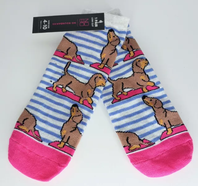 Dachshund Wiener Dog Ladies Low Cut Socks Shoe Size 4-10 No Boundaries