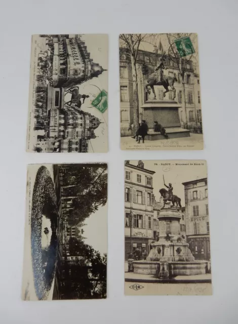 4 Cartes Postales Anciennes Rares avec Écritures et Timbres d'Époque