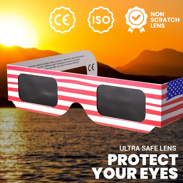 SOLAR ECLIPSE GLASSES AASNASA Approved 2024, ISO Certified Safe