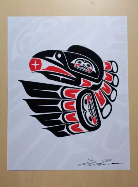 Raven by Lon French Haida Artist 11"x14" Signed Print