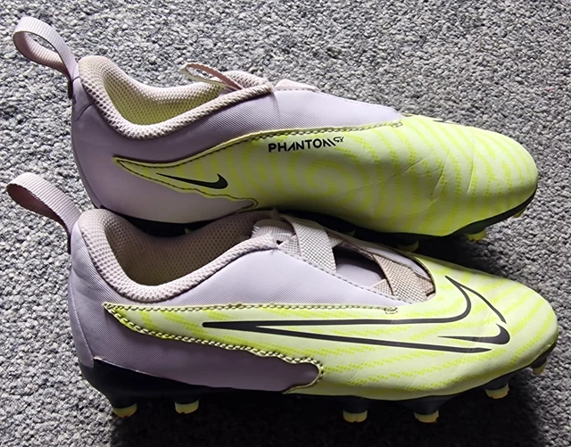 NIKE PHANTOM GX Laceless Football Boots Size 1 Boys White Yellow Hardly Worn 18.50 PicClick UK