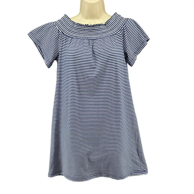 Vineyard Vines Mini Dress Blue White Striped Stretch Pullover Shirtdress Size S