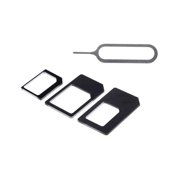 5x Nano Sim Karten Adapter Set 4 in 1 Micro Nadel iPhone HTC LG SAMSUNG NOOSY Z7 3