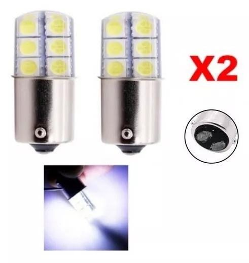 Ampoules BAY15D LED P21/5W Extra Blanc 6000K Veilleuses Gel Feux de jour 2pcs