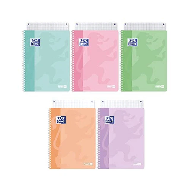 Favorit Quaderno A4, Pastello, Spiralato, Rigatura Quadretti 5 mm, Carta 90 g/mq