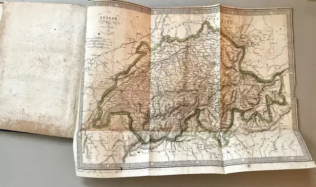 Rare 1819 BARBIE DU BOCAGE Antique Book w/ 32 Copper Engraved Maps Plans Plates