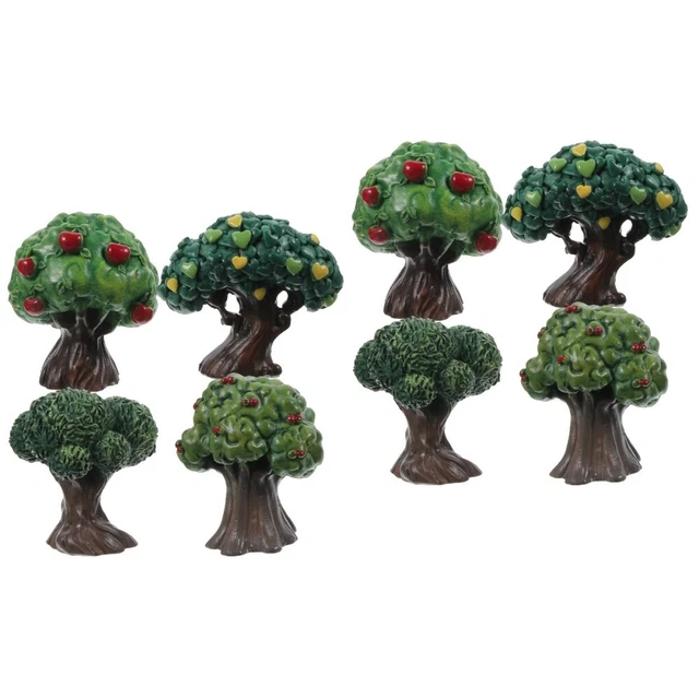 8 PCs Mikrolandschaft Mini Baumhandwerk Mini Garten Ornament Grüne Baummodell