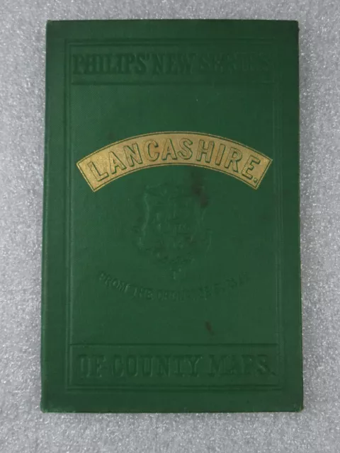 c1900 Philips New Series County Maps - LANCASHIRE - Excellent Condition