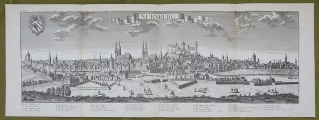 NURNBERG 18th Century Copper Engraving Reproduction Poster 112x41cm (44"x16")