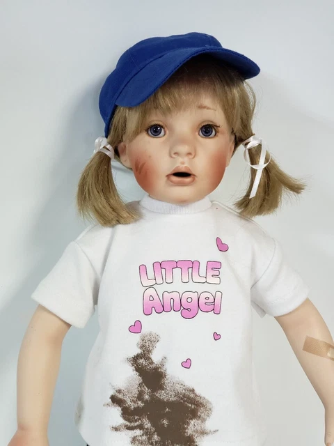 Danbury mint Sara Beth porcelain Doll by Kelly RuBert 18 in Retired w stand