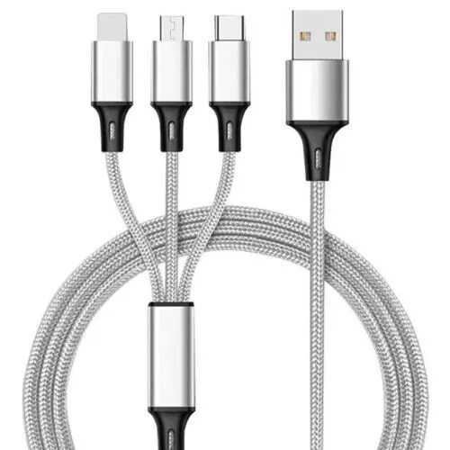 3 in 1 Ladekabel USB C Kabel für Samsung für Iphone Micro USB Lade Kabel NEU