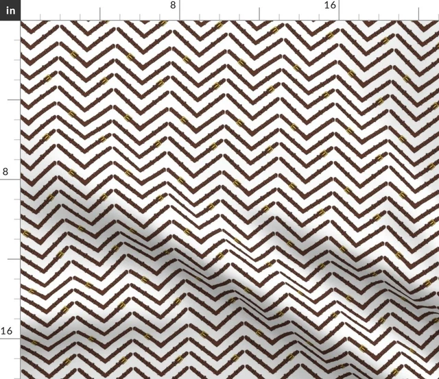 Horse Equestrian Herringbone Plaid Dog Spoonflower Fabric by the Yard