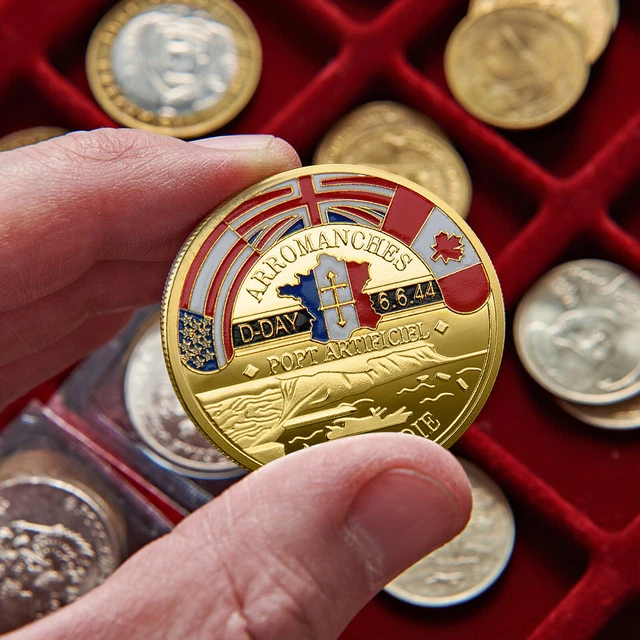 Pièce Commémorative D-Day 80th – Challenge Coin Collection, Cadeau Historique