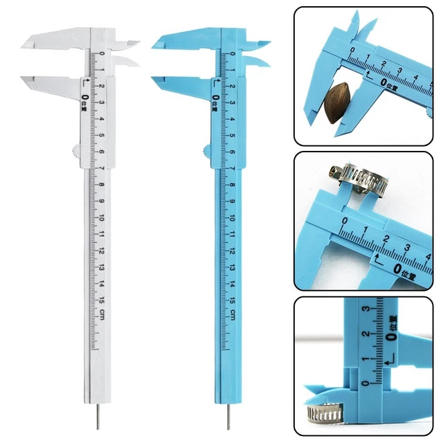 Calibro Casa Fai Attrezzo Manuale Plastica Profondità Altezza Nonio 0-150mm