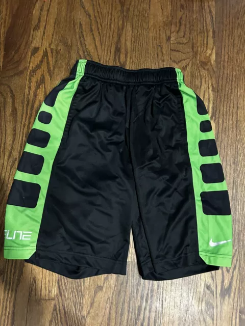 Youth Boys Nike Elite Basketball Shorts Black Green  Size Medium