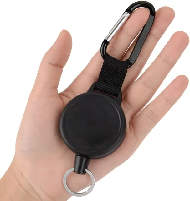 Heavy-Duty Retractable Key Chain Retractable Key with 39 Inches Steel Wire Rope, 2