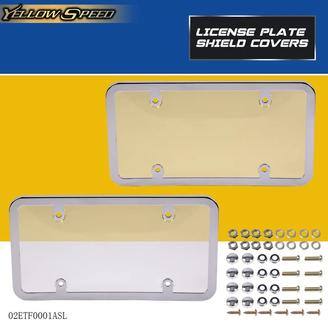 Fit For Clear Flat License Plate Cover Frame Shield Tinted Tag Protector Plastic