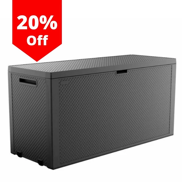 KETER EXTRA LARGE Waterproof Garden Storage Box Outdoor Bench Lockable ...