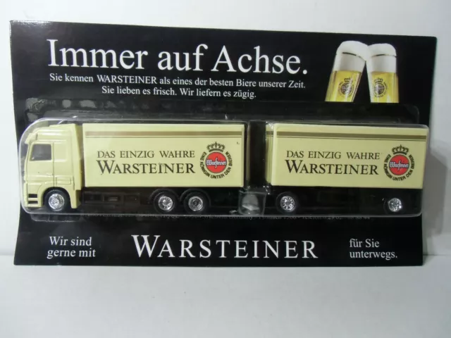 Werbetruck MB Actros " WARSTEINER " - Koffer Hängerzug in OVP - 1:87