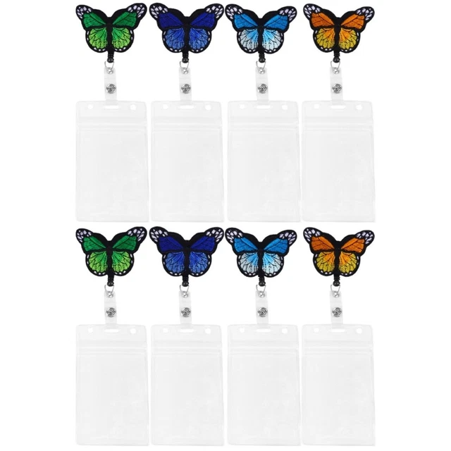 8 Pcs ID Students Name Badge Holders Work Badge Clip Retractable for Students