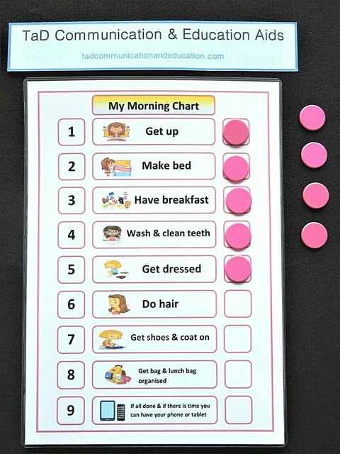 MY MORNING CHART ADHD Autism SEN PECS Dementia Alzheimer's Visual Aid ...