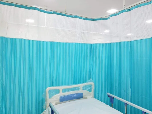 Hospital Polyester Curtain in different size ICU/Clinic/Ward, (Blue)